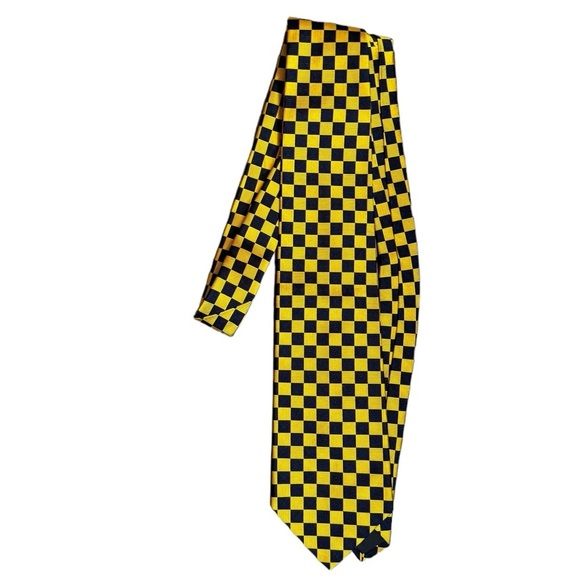 BROOKS BROTHERS 100% Silk Makers Navy Blue & Gold Men's Check Tie Quiet Luxury - Picture 8 of 12